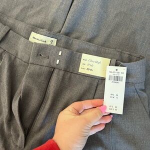 Abercrombie & Fitch Women's Gray Wide Leg Pants